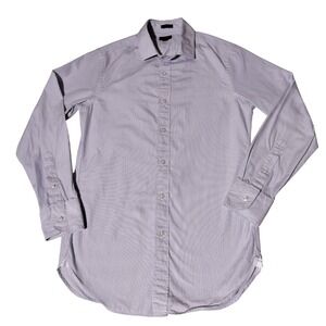 J Crew Ludlow Mens XS Blue Stripe Dress Shirt 120s 2 Ply Cotton Button Down